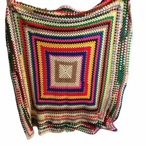 Vintage- Granny Square Handmade Crochet Blanket